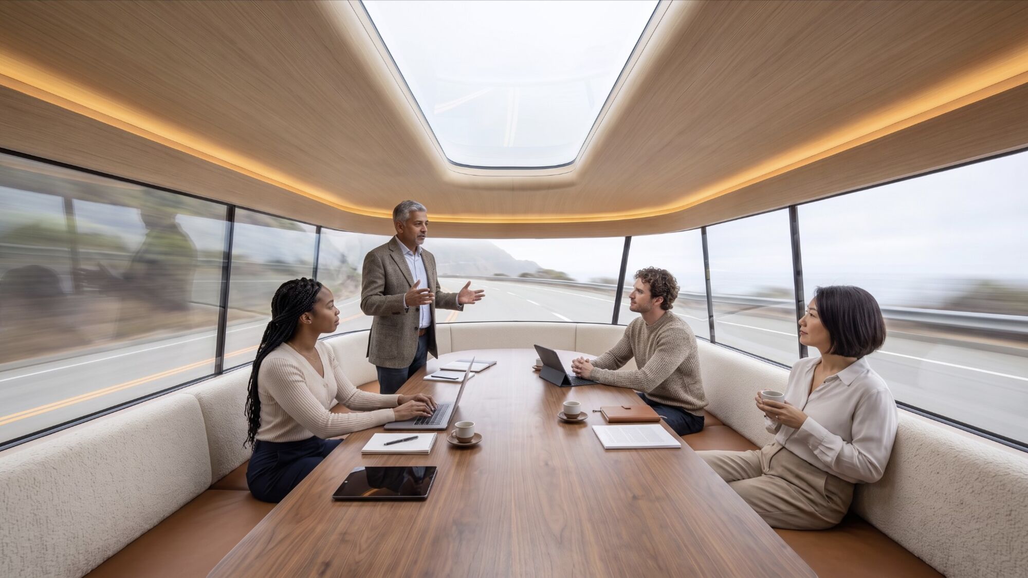 The Private Car in its boardroom configuration
